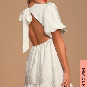 Lulus White Tie-Back Mini Dress